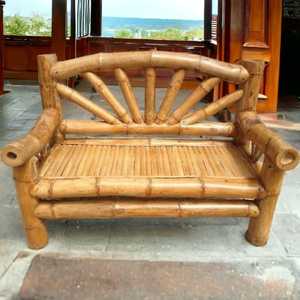 Canapé 2 places d'extérieur de luxe en bambou fait à la main écologique pour villa style simple à faible coût pour jardin terrasse - Product Image 4