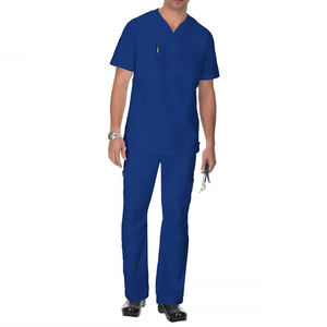 Hospital Medical <b>Scrubs</b> <b>Set</b> for Men With Comfortable Stretchy Fabric Customized V Neck Design Ideal for Healthcare Professionals - Product Image 6