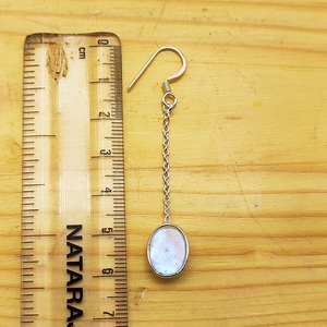 Handmade 925 Sterling <b>Silver</b> Moonstone Dangle <b>Earring</b> <b>Long</b> Chain <b>Earrings</b> Bohemian Vintage Style January Anniversary Gift - Product Image 2