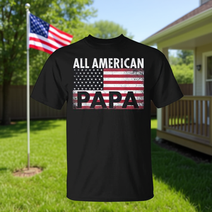 T-shirt All American Papa Flag USA per la festa del papà del 4 luglio - Product Image 3