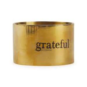 Anneaux de serviette de luxe en métal de qualité supérieure, forme ronde, plaqués or, décoration de table, logo et taille personnalisés disponibles - Product Image 1