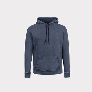 Sudadera con capucha para hombre de algodón mezclado, color gris lavado, de alta calidad, cómoda y de corte relajado para uso diario. - Product Image 1