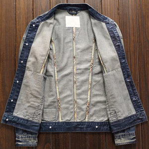 Veste en jean décontractée pour hommes en gros d'usine personnalisée Big Tall Trucker Style 100% Polyester Shell à capuche imperméable High Street - Product Image 2