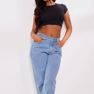 Camisas cortas personalizadas básicas ajustadas para mujer de último diseño, camisetas cortas básicas en blanco ajustadas para mujer de último diseño - Product Image 5