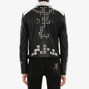 Latest Design Waterproof <b>Men</b> Studded Leather <b>Jacket</b> Hot Sale Biker Vintage Leather <b>Jackets</b> for <b>Men</b> - Product Image 4