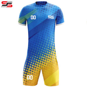 Nom et numéro imprimés sur mesure Uniforme de football 100% polyester Maillot de football respirant à séchage rapide pour hommes et enfants - Product Image 5