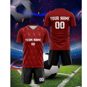 Camisetas de Fútbol Americano y Fútbol para Adultos Personalizadas al por Mayor, Diseño Vibrante de Última Moda en Rojo, Servicio Disponible - Product Image 3