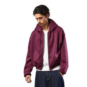 Sweat-shirt d'hiver décontracté à fermeture éclair, en coton 100%, surdimensionné, écologique, style streetwear pour homme, impression de logo personnalisée, nouveau style - Product Image 2