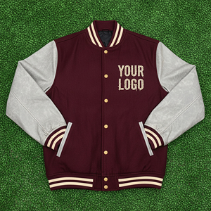 Vente chaude grande taille 100% coton laine Baseball veste universitaire personnalisé Chenille broderie Logo à la mode veste d'hiver pour homme - Product Image 1