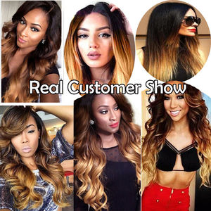 Ombre Brun Blonde Corps Vague 13x4 Dentelle Frontale Perruques de Cheveux Humains Pour Les Femmes 3 Tons Dégradé De Couleur - Product Image 6