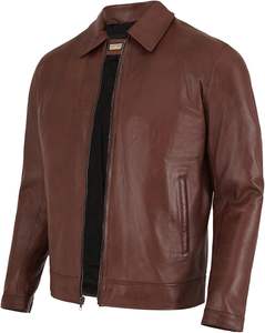 Custom <b>Leather</b> <b>Jackets</b> Men's Fashion Windbreak <b>Leather</b> <b>Jackets</b> High Quality Sheep <b>Leather</b> <b>Jacket</b> Street Wear - Product Image 6
