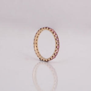 Luxueux 18KT plaqué or rose coupe ronde laboratoire cultivé diamant pleine éternité alliance classique luxe cadeau de mariage pour les femmes - Product Image 5