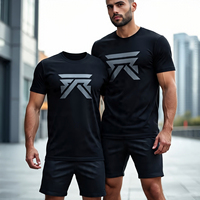 Ensemble de jogging pour hommes grande taille, shorts et t-shirts d'été, écologiques, séchage rapide, respirants