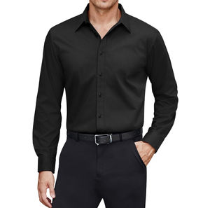 Camisas de vestir teñidas de color sólido para hombre, camisas de vestir con cuello, camisas con cuello abotonado para hombre, proveedor de fábrica OEM hecho en fábrica - Product Image 4