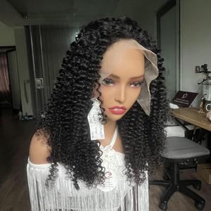 Perruques à texture bouclée crépue avec dentelle frontale 13x6-18 "# 1B perruque frontale en dentelle bouclée crépue des meilleurs vendeurs pour cheveux bruts vietnamiens - Product Image 3