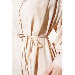 Chemise Ceinture Epaule Froncée Beige - Product Image 2