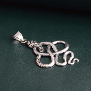 2026 Latest Design Gothic <b>Snake</b> Pendant Vintage Brass Pendant Women Silver Plated Gothic <b>Snake</b> Charm Wholesale/OEM/ODM - Product Image 4