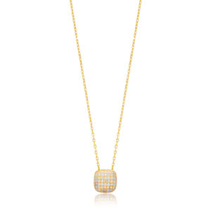 Collar de Plata de Ley 925 con Circonita Blanca de Diseño Cuadrado Pequeño, Joyería Minimalista de Moda para Bodas, Venta al por Mayor - Product Image 6