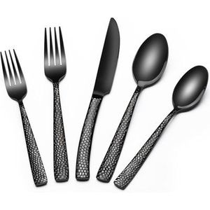 Exclusivo Juego de 5 Piezas de Cubiertos de Metal, Juego de Tenedor, Cuchara y Cuchillo, Diseño Increíble, Cubiertos de Acero Inoxidable Espejado de la India - Product Image 1