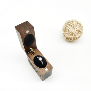 Handmade Wooden Organizer Ring Box with Secure <b>Magnetic</b> Closure for Engagement Rings - Product Image 3