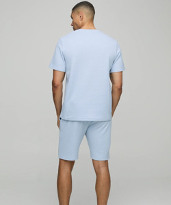 Conjunto corto de 2 piezas de gofres de verano para hombre de alta calidad, camiseta y pantalones cortos de algodón de manga corta transpirable personalizados, ropa de calle de talla grande - Product Image 6