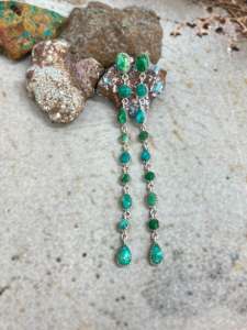 Pendientes de lágrima de variscita esmeralda de Plata de Ley 925, joyería de variscita Esmeralda Natural para mujer, uso diario y estilo de fiesta - Product Image 3