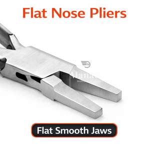 Alicates de Joyería de Punta Plana de 5 Pulgadas (127 mm), Acero Inoxidable, Mandíbula Lisa, Mango Antideslizante de PVC, para Doblar Alambre, Manualidades, MANAN INSTRUMENTS - Product Image 2