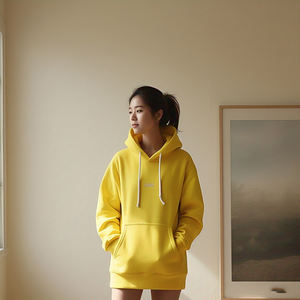 Oversize Drop Shoulder Hoodie Mujer Heavy 450 Gsm Fleece Hood Ladies Windproof Baggy Hoodie Mujer - Product Image 4