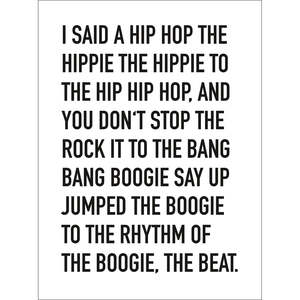 Impresión Artística Minimalista 'I Said a Hip Hop' de The Sugarhill Gang - Product Image 1