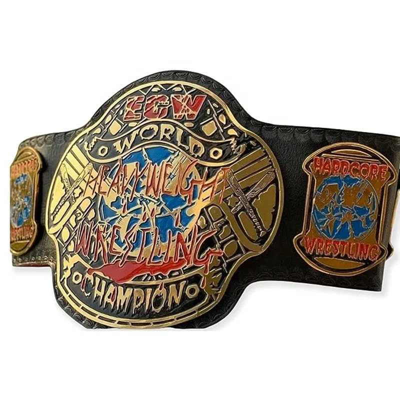 ECW хардкор Чемпионат мира по борьбе в супертяжелом весе подлинное качество взрослый размер пояса 2 мм черный