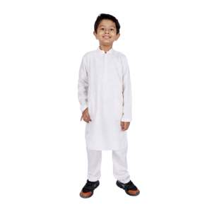 TRILOKI Kids <b>Kurta</b> Set for Boys White Rayon Indian Traditional Ethnic Wear Sequined Embroidery Pakistani Dress Style Made <b>Silk</b> - Product Image 1