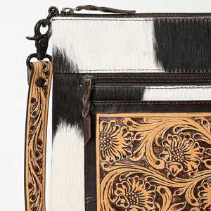 Bolso de cuero con estampado de piel occidental bohemio de otoño, accesorios de diseño Floral personalizados para mujeres, lujo con herramientas manuales - Product Image 4