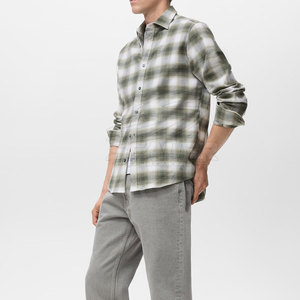 Chemise en flanelle pour homme sur mesure de haute qualité, unie, à manches longues, 100 % coton, respirante, séchage rapide, durable, boutonnée, idéale pour l'été - Product Image 4