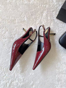 Tacones de Punta con Tira Trasera de Cuero Patentado GUERMANTES, Tacones Altos de 95 mm, Diseño Personalizado - Product Image 4