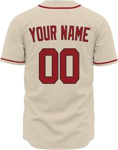 Maillot de baseball pour homme, taille plus, col en V, vêtements de sport, t-shirts à boutons, respirant, imprimé par sublimation, maillot de baseball vierge - Product Image 2