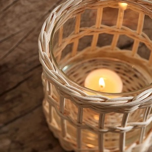 HOT RATTAN CORE HAND WOVEN CANDLE <b>HOLDER</b> RUSKIN RATTAN <b>TEA</b>-<b>LIGHT</b> <b>HOLDER</b> CANLDE <b>HOLDERS</b> DECORATION WEDDING PARTY - Product Image 2