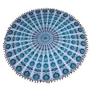 Tapisserie indienne Mandala Roundie Hippie plage jeter Boho Yoga tapis bohème coton nappe 72 ''plage jeter - Product Image 3