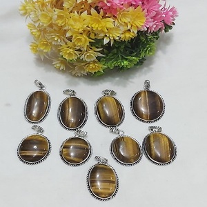 Collier pendentif œil de tigre en cristal, en argent Sterling 925, à vendre - Product Image 6