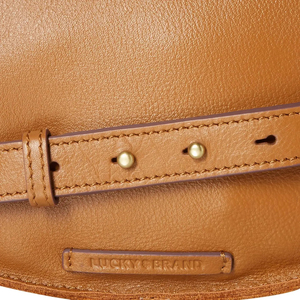 Bolso de Hombro de Media Luna de Cuero Genuino para Mujer, Cierre Clásico con Solapa, Bolso de Mano Duradero para Uso Diario, Color Bronceado, Correa Única - Product Image 6