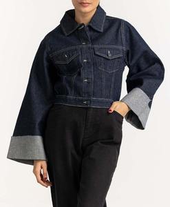 Chaqueta Vaquera de Lona Cruda Transpirable de Alta Calidad para Mujer, Chaqueta Clásica Acolchada de Cuero Genuino con Etiqueta Personalizada, Venta al por Mayor de Fábrica OEM - Product Image 1