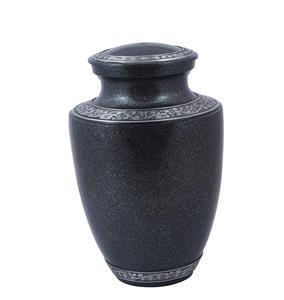 Silver Floral Border Engraved Adult Cremation <b>Urn</b> for Human Ashes - Handcrafted Funeral Memorial Ashes <b>Urn</b> - <b>Large</b> Burial - Product Image 2