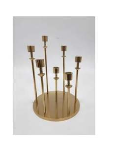 Bougeoir en métal en aluminium de décoration de maison et de mariage de vente chaude avec le pot de bougie fait main de finition en laiton de 7 bougies - Product Image 1