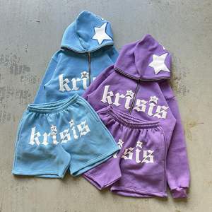 Chándal con estampado de algodón ligero personalizado para hombre, conjunto de 2 piezas con cremallera y pantalones cortos, rompevientos, venta al por mayor - Product Image 4