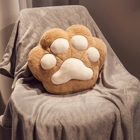 Coussin de voiture en forme de patte de chat populaire / Couverture à double usage, essentiel pour la sieste au bureau, couverture de climatisation, coussin de dossier 3 en 1