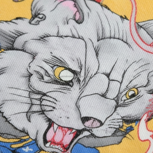 T-shirt graphique tatouage chat pour hommes, style festival japonais, blanc, Harajuku, streetwear oversize, en coton tricoté de qualité supérieure - Product Image 3