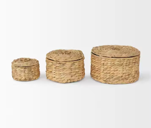 [HOT - DEAL] -Boîte de rangement faite à la main en jacinthe d'eau Matériaux naturels écologiques Produit artisanal durable Conception unique Vietnam - Product Image 2