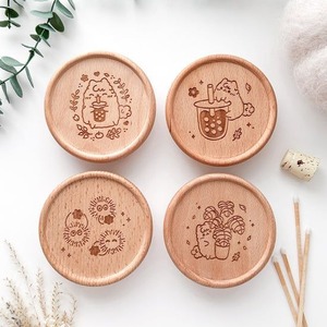 Stylish Wooden Coasters Set Designer Rustic Cup <b>Mats</b> for Dining Table Coffee Tea Beer Home Kitchen Modern <b>Bar</b> - Product Image 6
