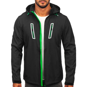 Veste polaire légère et respirante à capuche pour homme, couleur graphite, imperméable, zippée, style streetwear, softshell, personnalisable sur le devant, pour l'automne - Product Image 1
