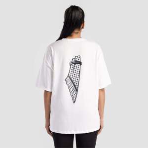T-shirt 100 % coton pour femme, style streetwear, blanc, 'The Courageous Tee', taille XS, court, respirant, léger, en jersey, avec lettres en relief - Product Image 2
