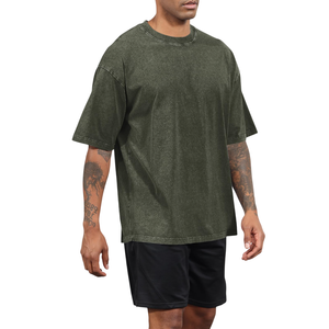 T-shirt vintage à logo personnalisé pour hommes, T-shirt blanc délavé à l'acide de grande taille pour les chemises audacieuses de style streatwear urbain pour hommes - Product Image 3